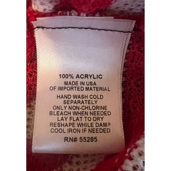 EXPRESS women's red and white stripe sweater size M/L short sleeve, tie front NW - Picture 4 of 6